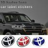 AOO1 For Camry Corolla RAV4 Land Prado Cruiser Highlander C-HR Yaris Vios 3D Modified Front and Rear Badge Logo Car Label
