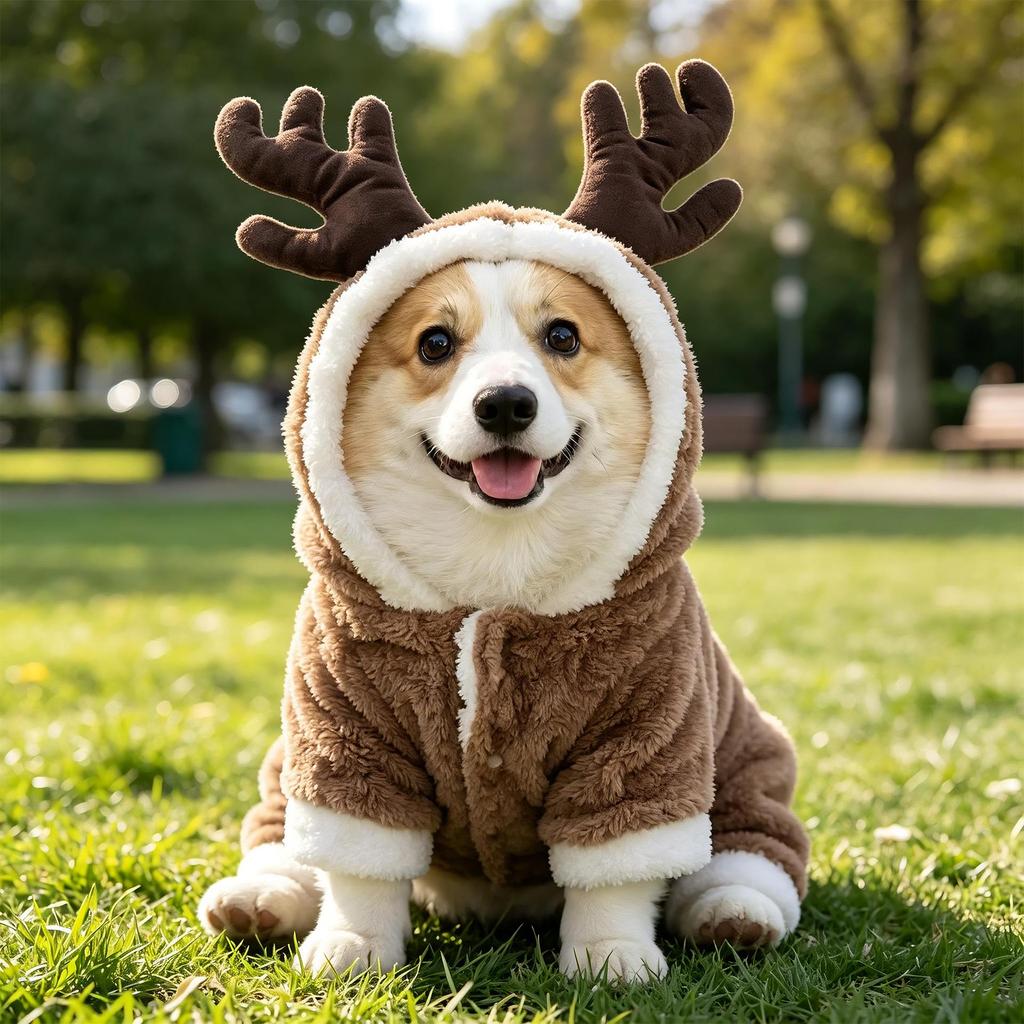 Warm Coral Fleece Dog & Cat Costume for Autumn/Winter - Suitable for Teddy, Corgi, and More