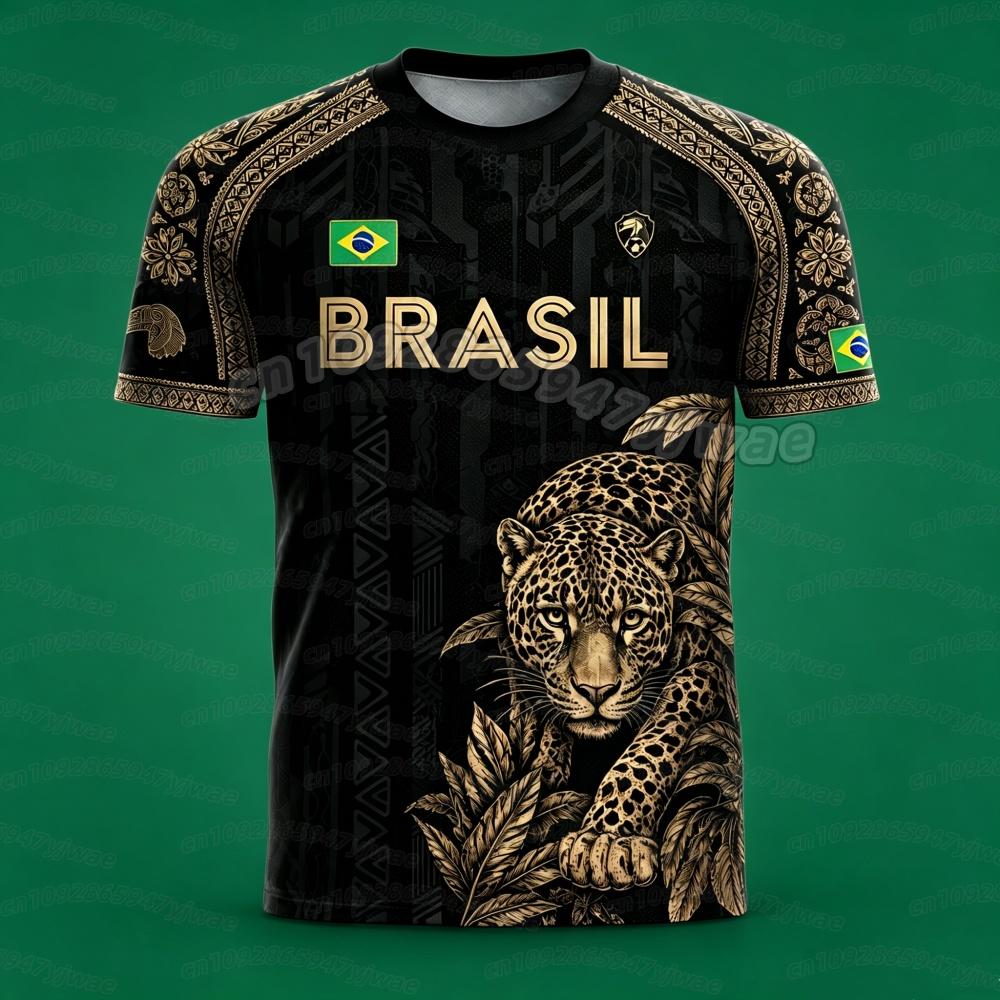 2026 Summer brasil Flag Print T Shirt For Men Soccer Fans Short Sleeve Outdoor Football Sport Casual Mens Women Beach T Shirt