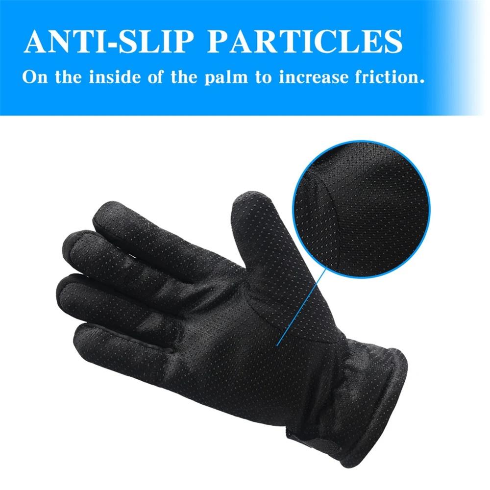 Winter Warm Fleece Gloves for Men Women Waterproof Windproof Skiing Running Outdoor Non Slip Full Finger Mittens