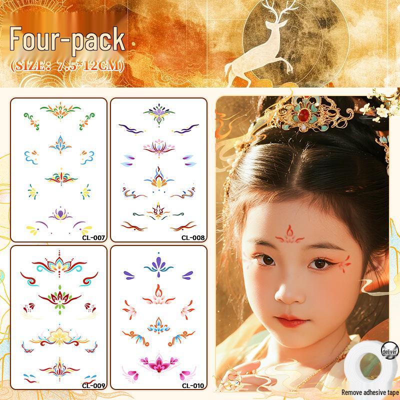 Non-Toxic Ancient Style Forehead Tattoo Stickers for Kids - Easy to Clean, High Appearance Value, Full of Atmosphere