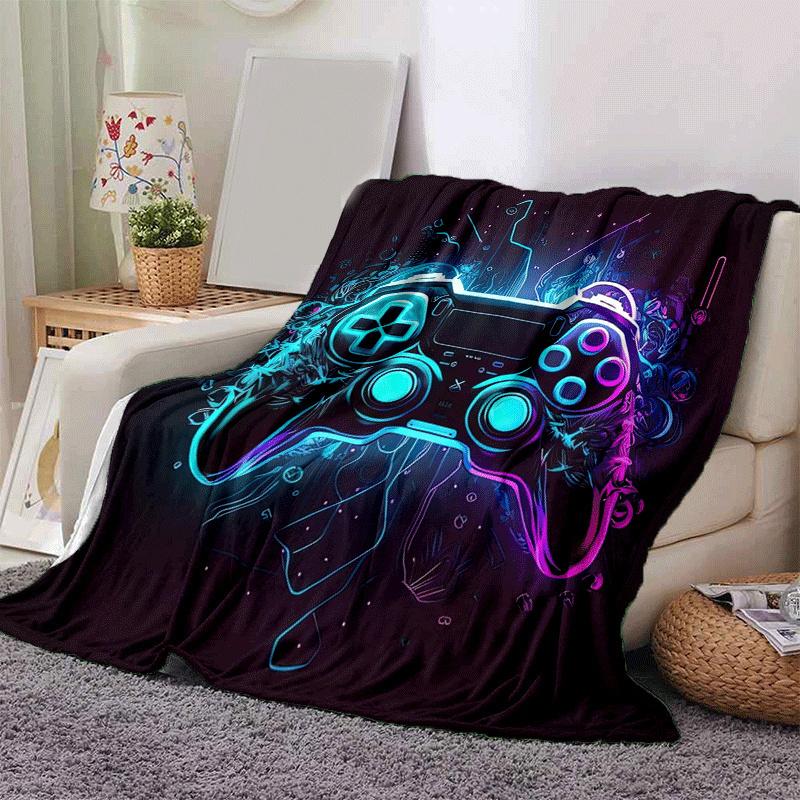 

1pc Game Controller Printing Lightweight Flannel Blanket, Comfortable and Warm Blanket, for Camping Sofa Bed and Couch Office, in All Seasons 130cmx150cm