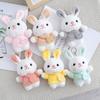 Rabbit Cute Keychain Cartoon Plush Key Ring Girls Backpack Decoration Pendant