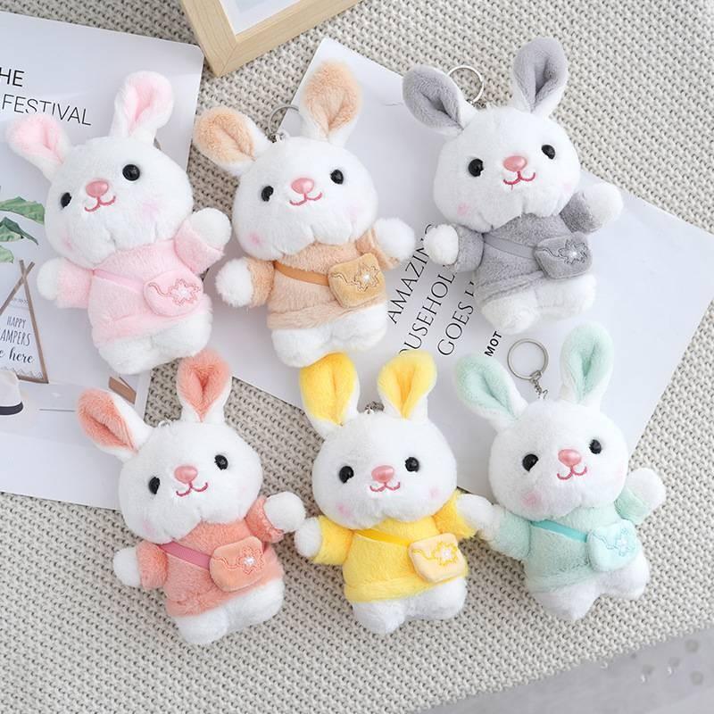 Keychain Cute Rabbit Cartoon Plush Key Ring Girls Backpack Decoration Pendant