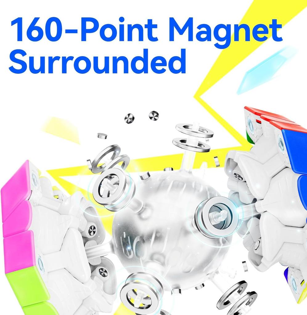 Bucubke GAN Megaminx MagLev Gray UV Official Magnetic Cube Stickerless Magic Cube GAN Dodecahedron Competition Puzzle Magic Cube 3D Megagaminx M-Cube