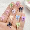 50PCS Mixed Resin Cute Mini Colorful Bow Streamer Flat Back Rhinestone DIY Nail Art Applique Crafts Accessories