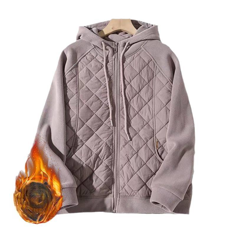 Autumn and Winter New Padded Jacket Women's Korean Version Zipper Thickened Casual Versatile Hooded