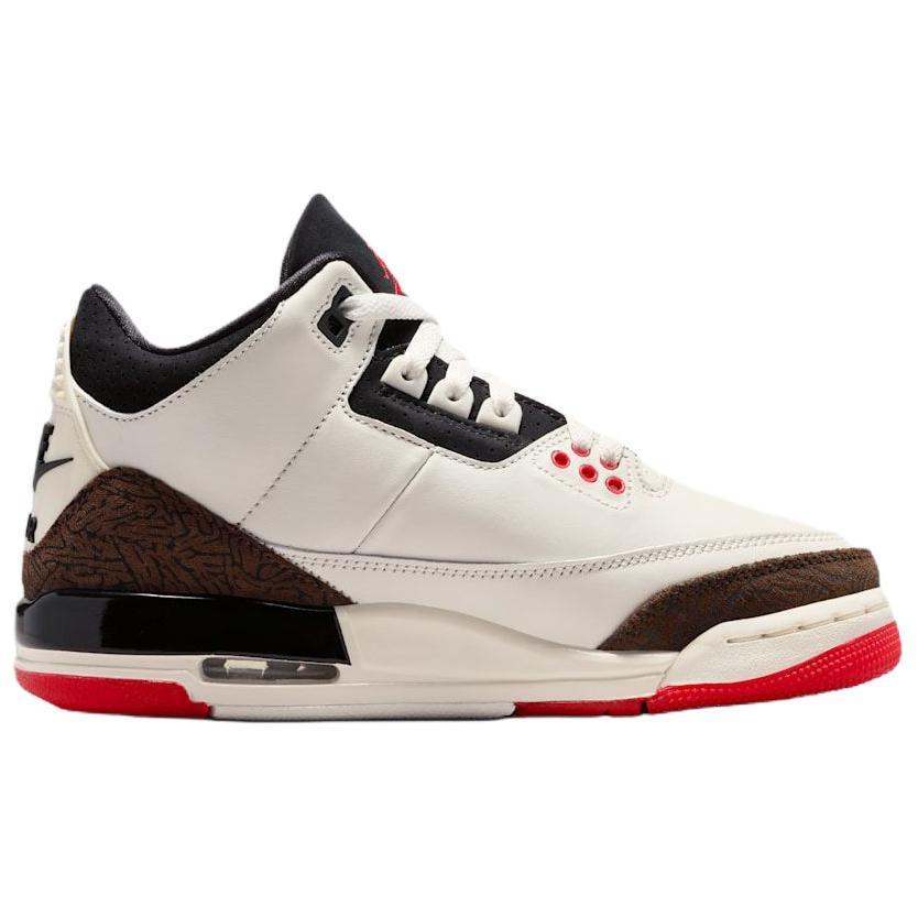 Air Jordan 3 Retro OG GS Najlepszy Tata na Świecie Trampki Dziecięce Białe Sail Czarne-Uniwersytecki Czerwony-Blady Kość Słoniowa-Palomino DM0967-103