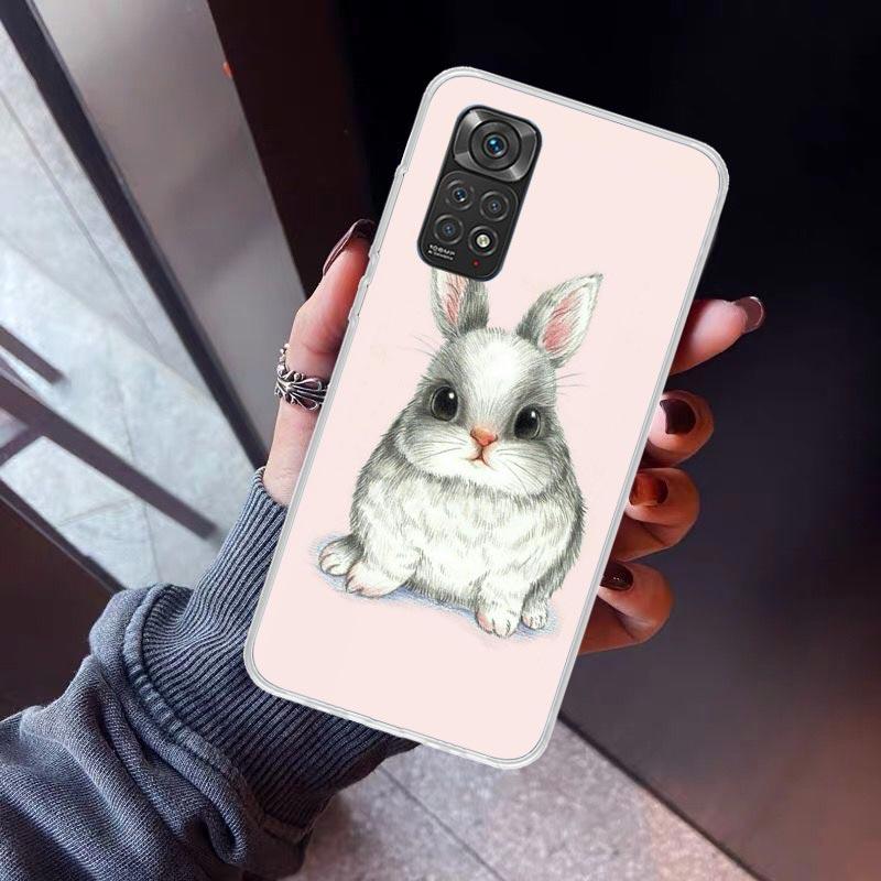 Cute Bunny Baby Rabbits Phone Case for Xiaomi Redmi Note 15 14 14S 13 12 12S 11 Pro Plus 11E 11T 11S 10S 5G Soft Cover Fundas Re