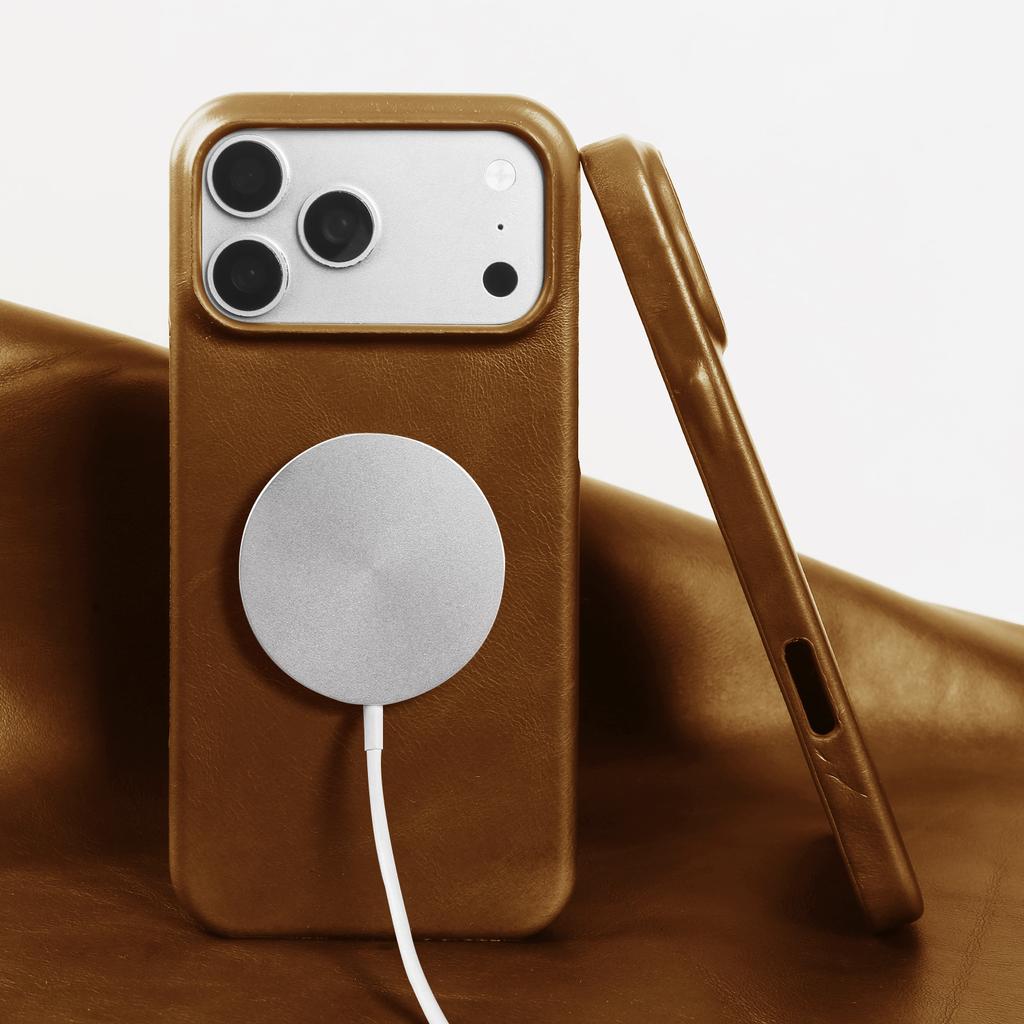 For Magsafe Genuine Leather Case For Iphone 17 16 15 Pro Max 17Pro 16Pro 15Pro Max Back Cover Cases Wireless Magnetic Coque Capa