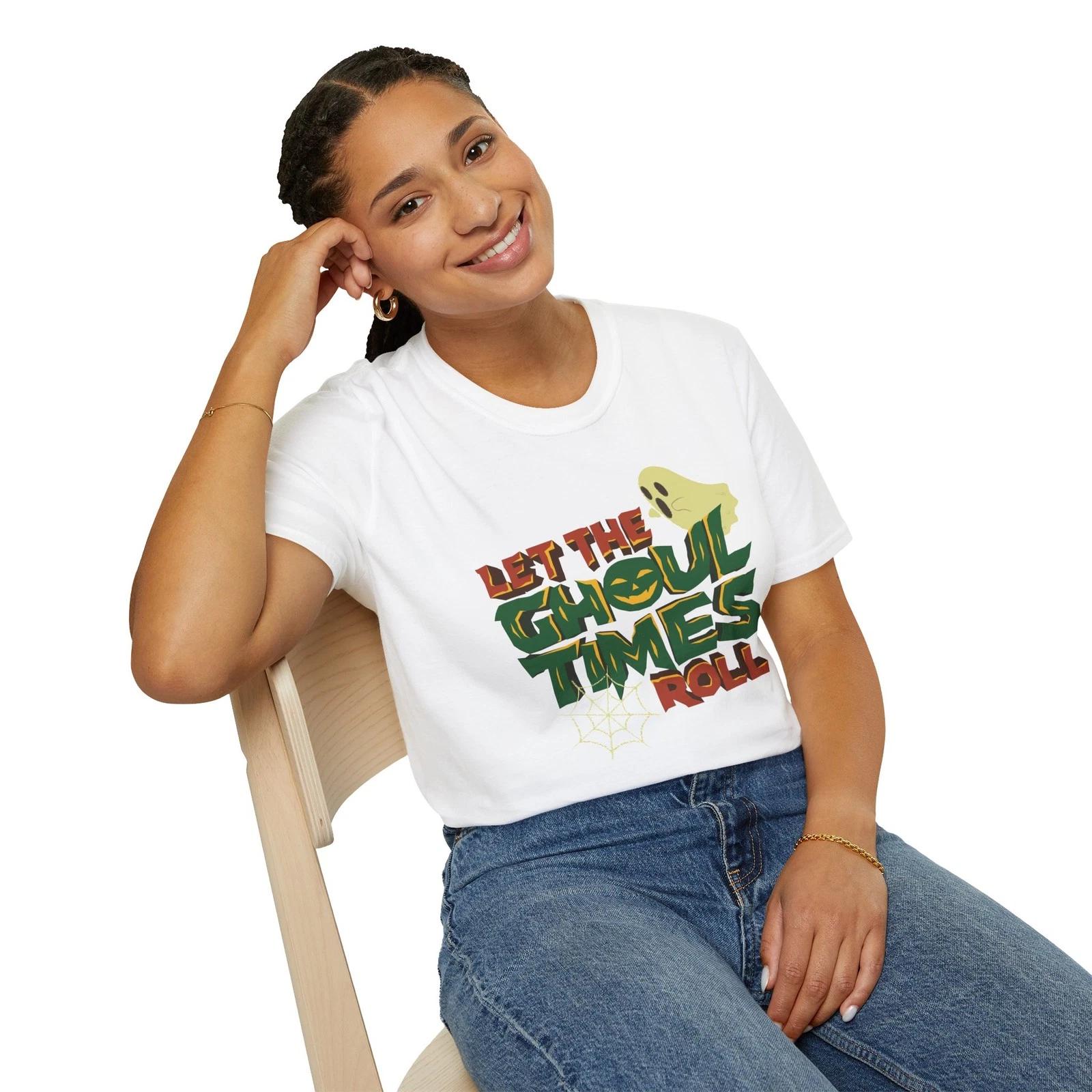 Halloween Unisex T-Shirt: Let the Ghoul Times Roll, Spooky Tee, Fall 4XL