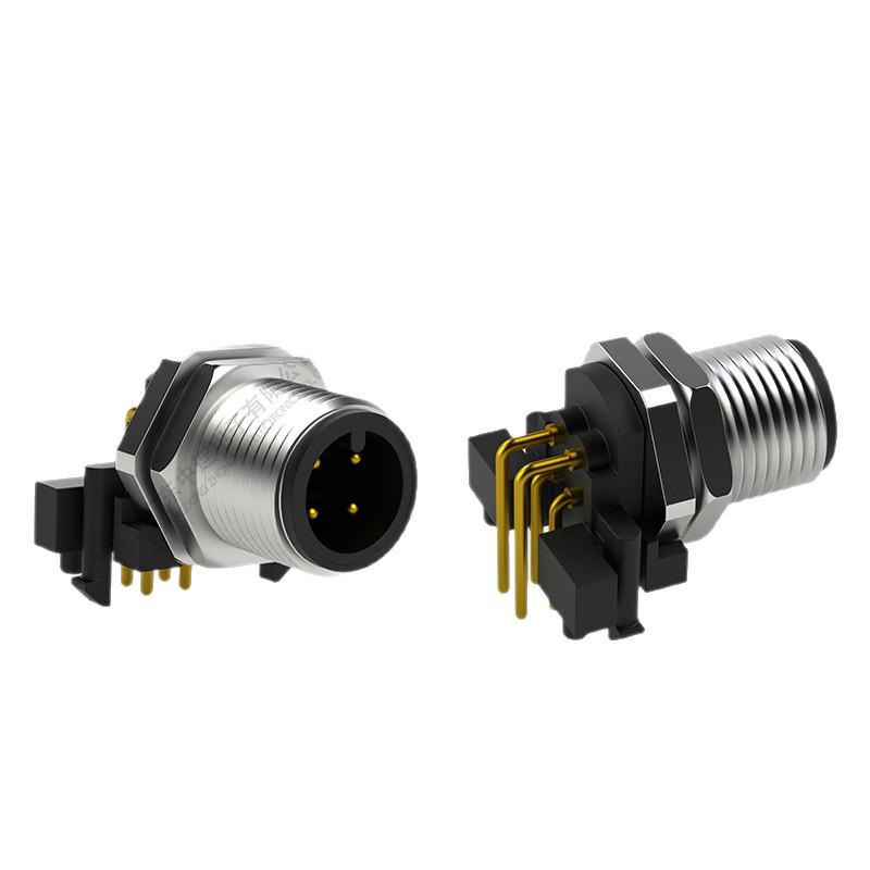 M12 Flange Aviation Plug: IP68 Waterproof Male & Female Connector for Industrial Automation Sensors