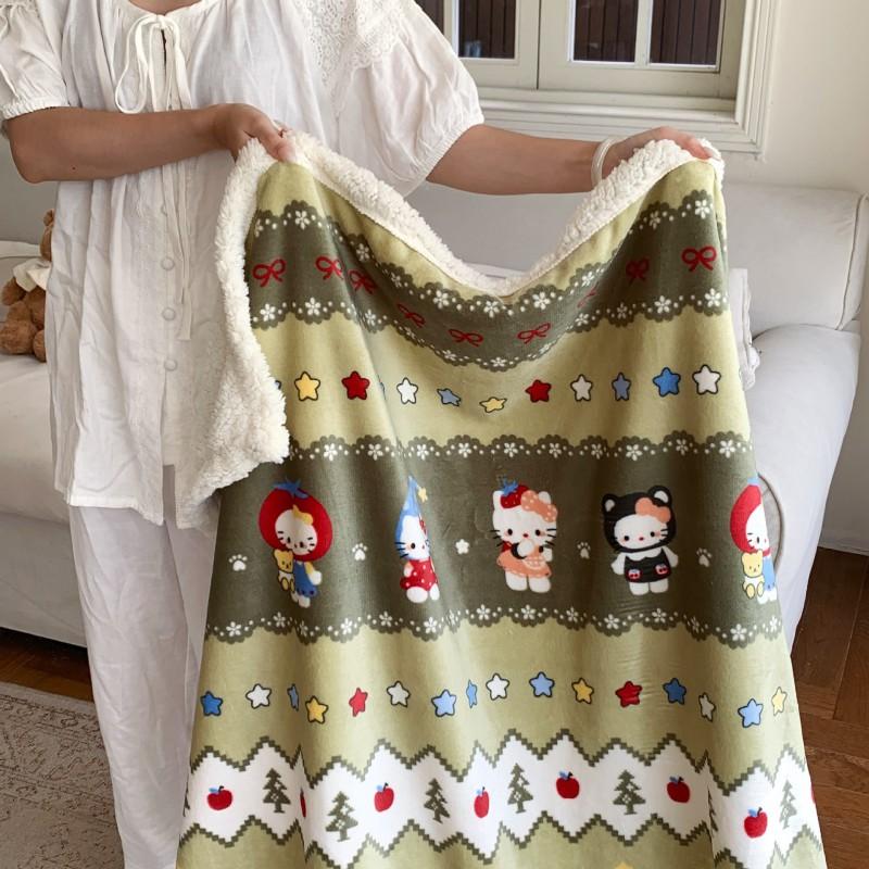 Winter Thick Milk Fleece Blanket Office Nap Sofa Bed Kids Students