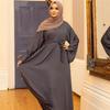 Abaya Women Muslim Long Dress Kaftan Solid Loose Plus Size Middle East Gown Jubah Baju Muslim Baju Raya [excluding Headband]