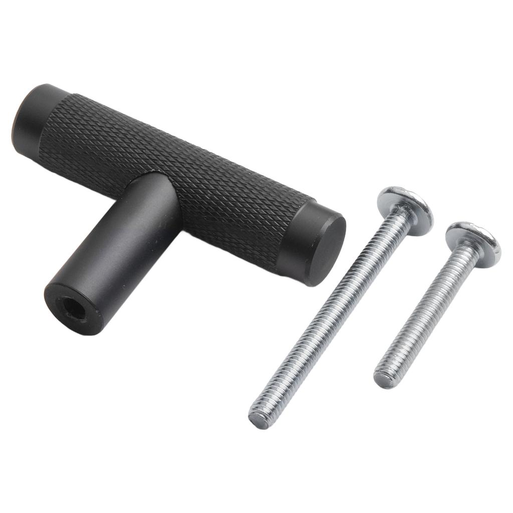 Knurled T Bar Door Handle for Kitchen Cabinet Drawer and Cupboard Modern Aluminium Design with Comfortable Grip