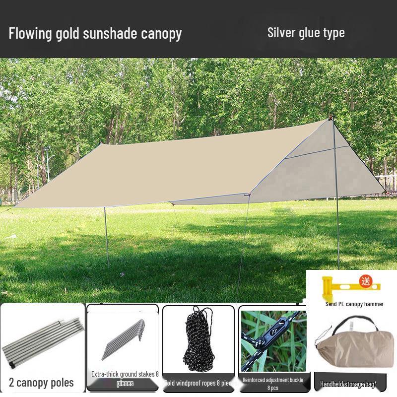Heavy-Duty Black Oxford Cloth Tarp: Portable, Rainproof, Sunshade for Outdoor Camping, Picnic, Beach, Courtyard