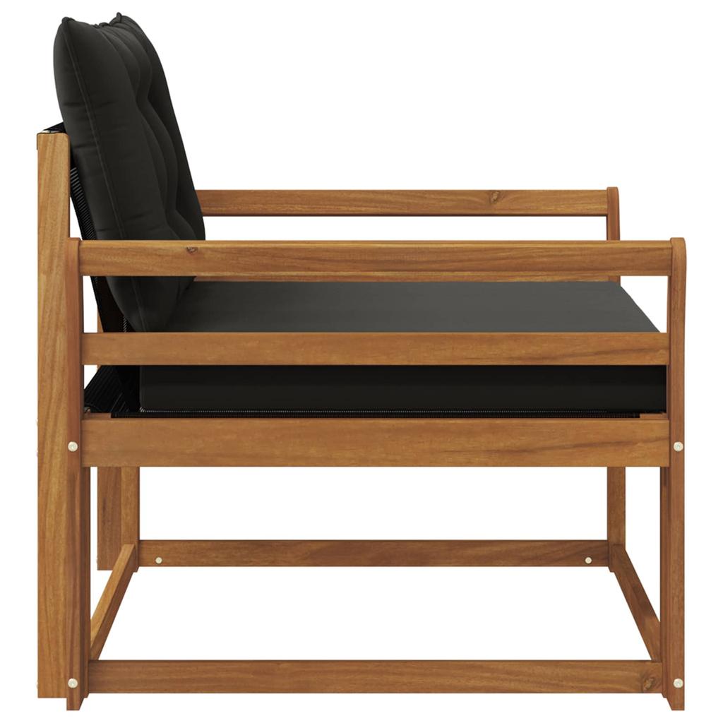 Outdoor Sofa Set Solid Acacia Wood and Textilene Natural