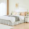 Elastic Bed Ruffle - Adjustable 15" Tailored Drop, Microfiber Bed Skirt with Easy Wrap Around Design, Fade-Resistant & Machine Washable