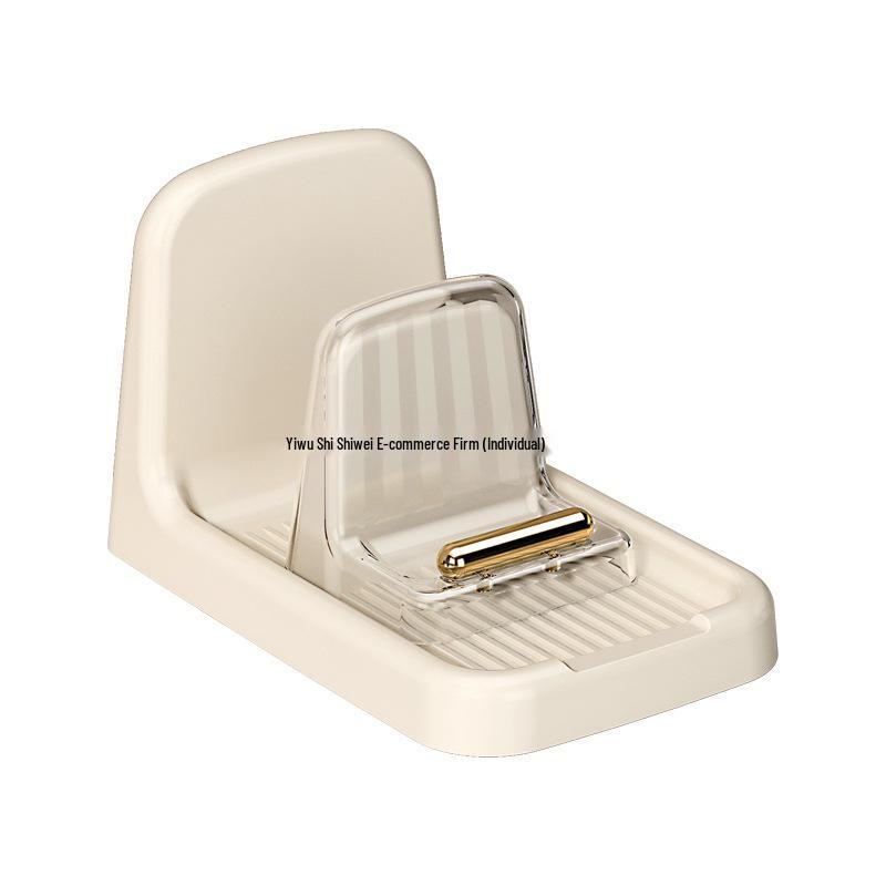 Cream Multifunction Kitchen Rack: Lid, Spoon & Spatula Organizer