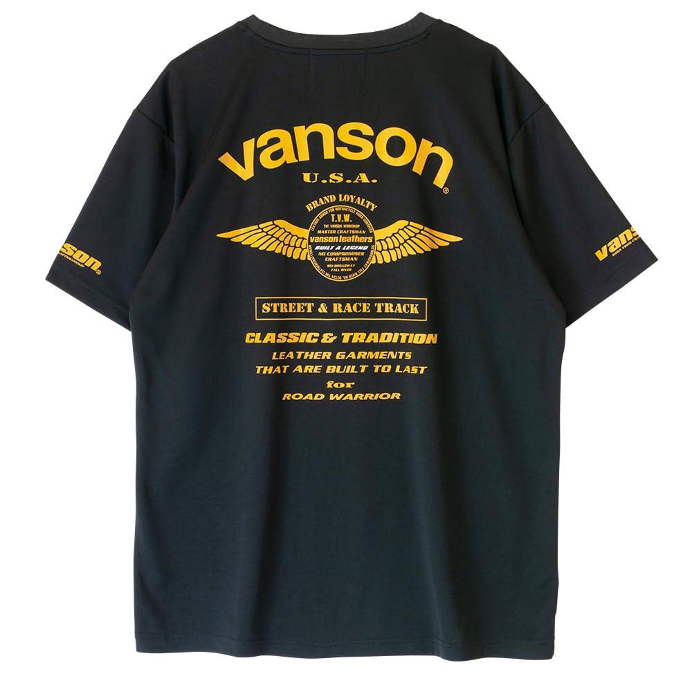 Vanson VSE25807S Men's Moisture-Wicking, Quick-Drying Mesh T-Shirt (L, Black/Yellow)