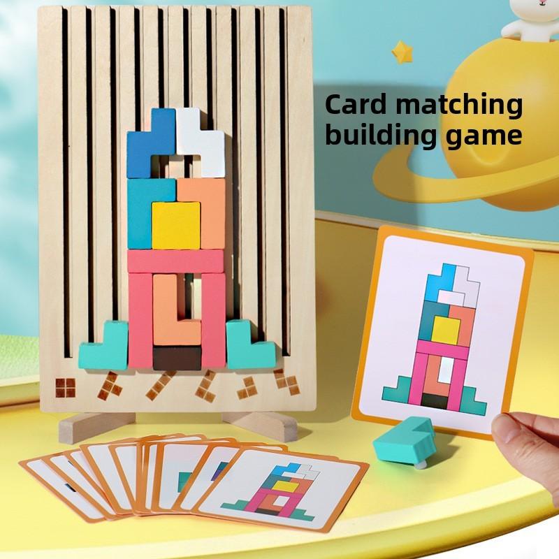 Wooden Tetris Playset Toy For Kids Learning And Development Gift For Children