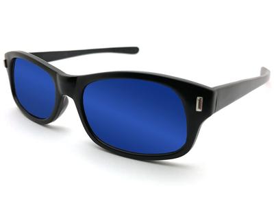 STRAIGHT TEMPLE BIKER SHADE (Straight Temple Biker Shade), Matte Black X Blue Milror