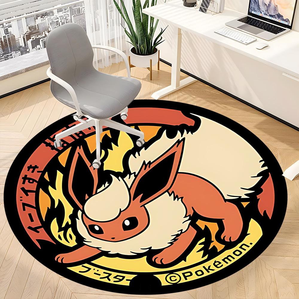 Flareon Pokémon Office Round Area Rug, Under Office Chairs Bedroom Living Room Home Decor a0908139