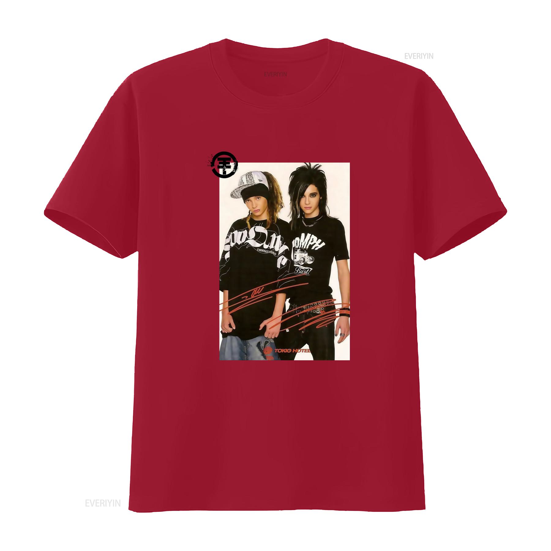 Bill And Tom Kaulitz Tokio Hotel Signature Print T Shirt For Fan S4494 vintage Washed Top For Everyday Wear Stylish Unisex S