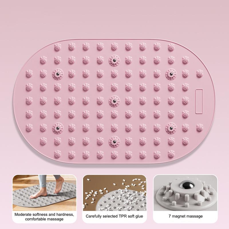 

65 * 40Cm Extended Soft Silicone Fingerprinting Board Foot Massage Pad In Situ Indoor Running In Situ Foot Foot Stepping Toe Pad розовый