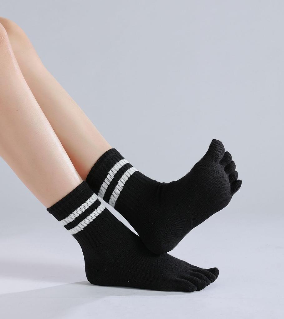 WIOIW Women's Five-Toe Socks, Sports Socks, Cotton, Durable, Perfect for Running, Commuting, and School, 3 Pairs