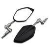 Motorcycle rearview mirrors black silver with adapter fit 10mm thread size ABS aluminum alloy rotating motorcycle side mirror