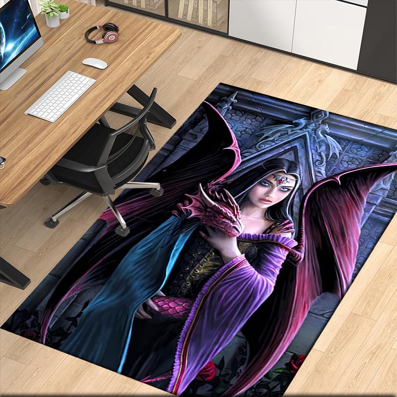 Dark Printed Carpetrugfor Office Chair Living Room Bedroom Kitchen Room Decor Gifts