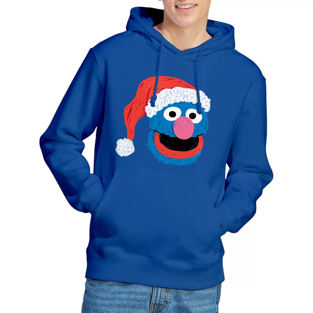 Sesame Street Unisex Adult Grover Scribble Christmas Hoodie
