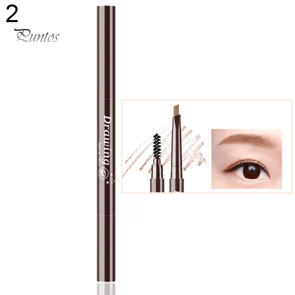 Puntos Dual Head Automatic Rotary Triangle Eyebrow Pencil Brush Non Smudge Eye Cosmetic