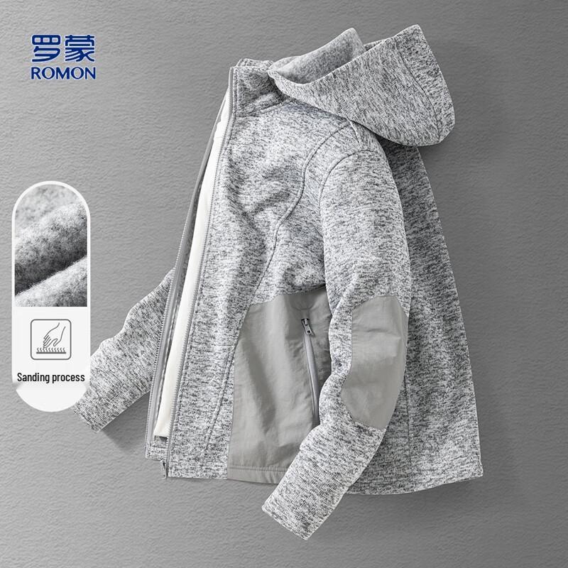 

Romon Men s Hooded Fleece Outdoor Cardigan Jacket 3XL