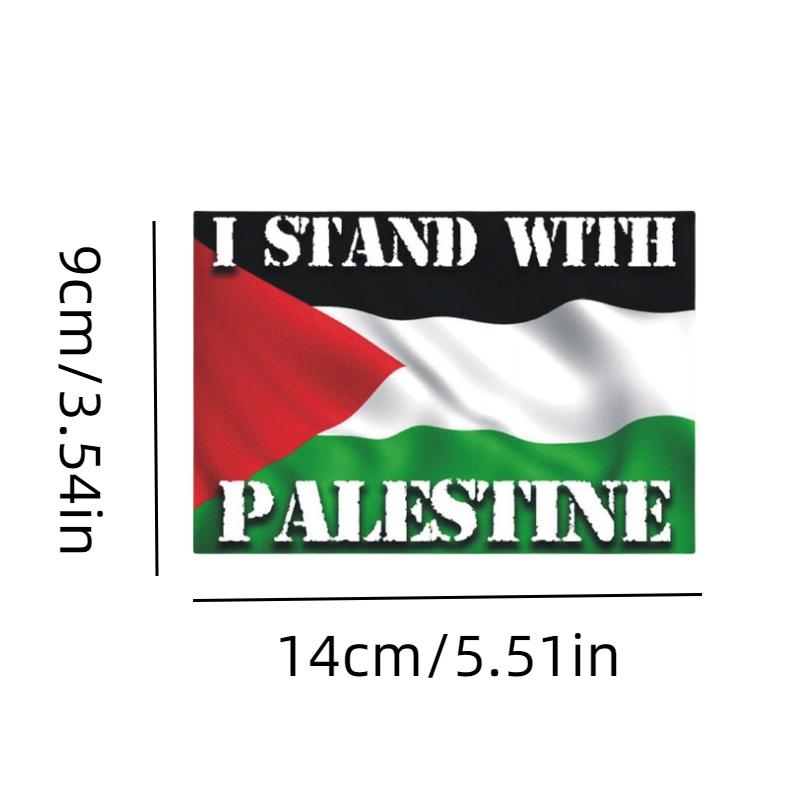 High-quality Pet Material Car Sticker 14cm Palestinian Flag Decal