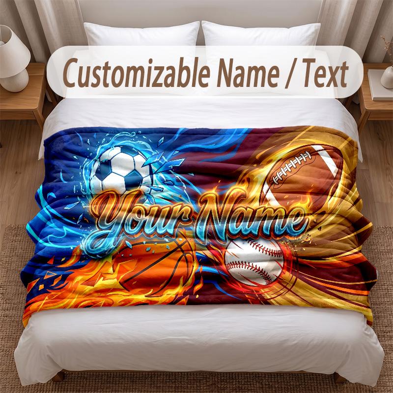Other Similar Designs Theme Soft Blanket Personalized Custom Name Text Print Warm Blanket Home Sofa Bedroom Decor
