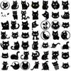 50 Cartoon Black Cat Expression Graffiti Stickers Decorate Guitar Notebook Suitcase DIY Waterproof