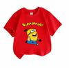 Kids Boys Girls 100% Cotton Crew Neck Short Sleeve T-Shirt, Cute Banana Character Print Casual Comfortable Lightweight Tee for Daily Wear, Outing and