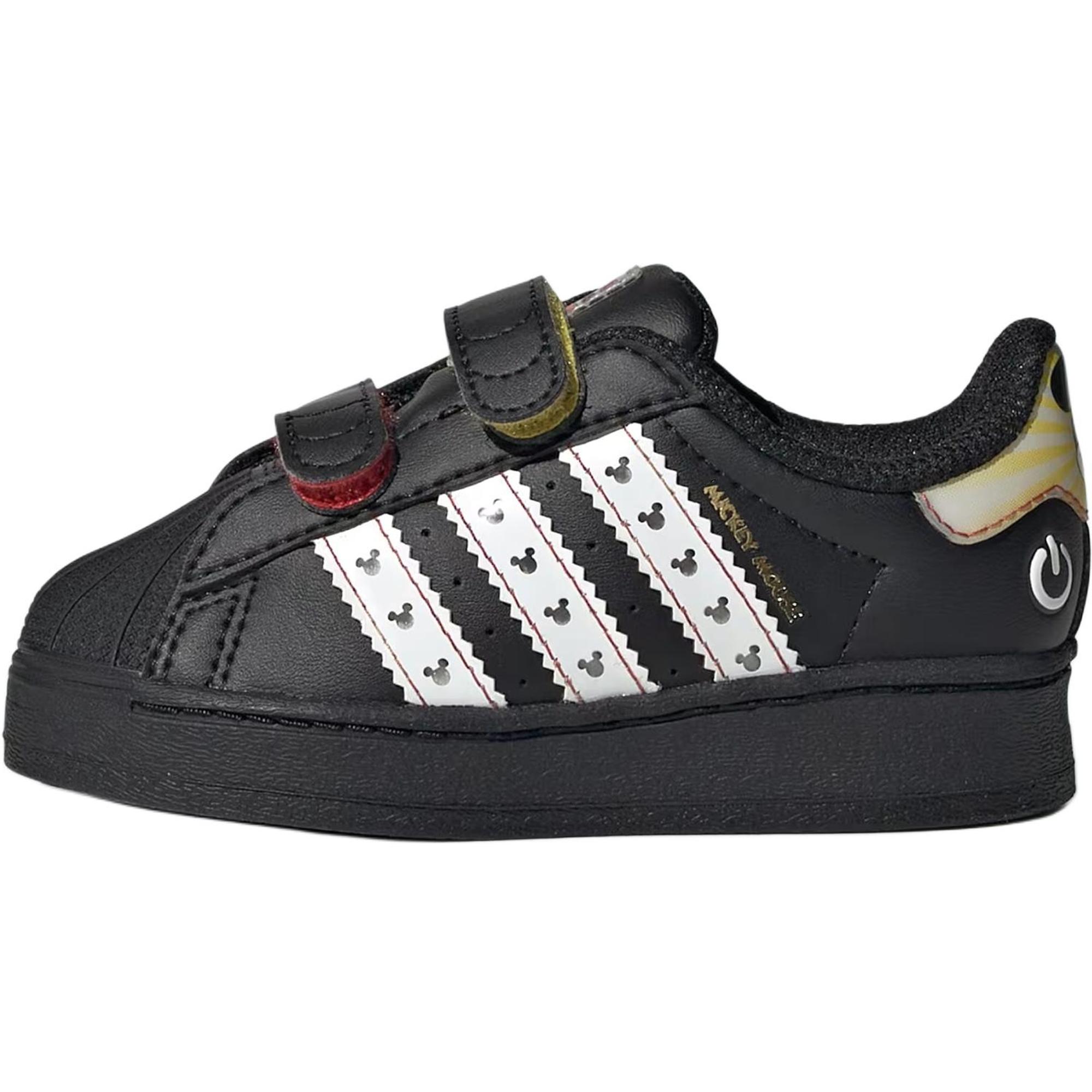 

Adidas Disney X Originals SST Светодиодные огни Cf I Классические Универсальные Низкие Кроссовки для Ходьбы Детская Обувь Черный JQ2806 27