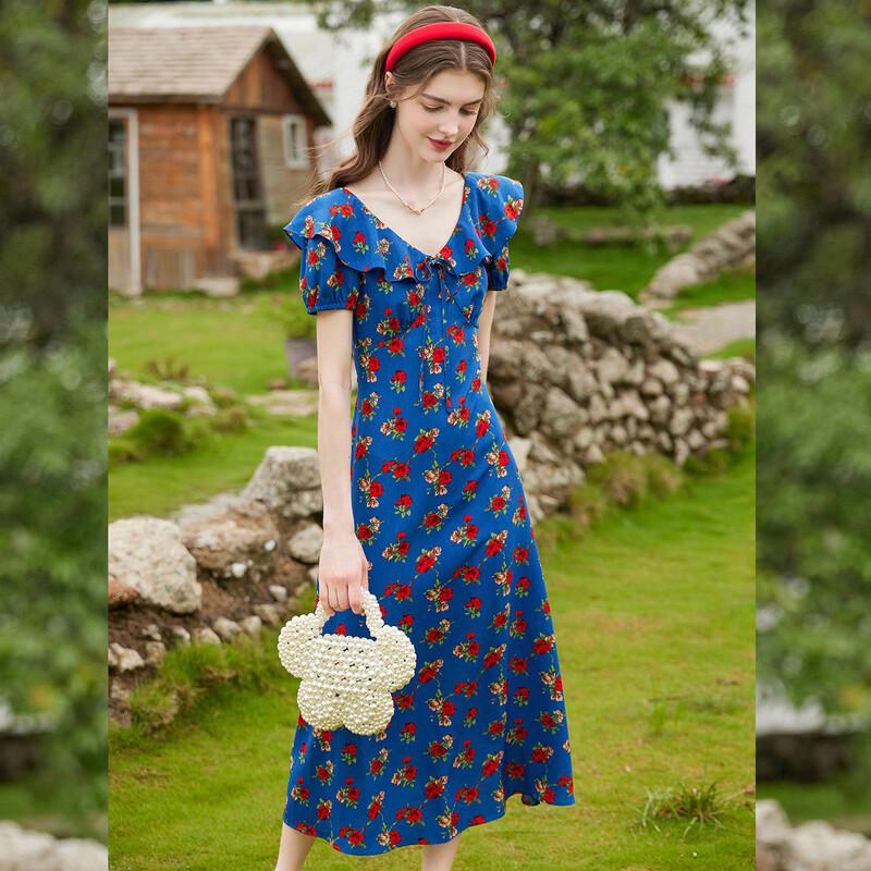 Women s V-Neck Ruffle Floral Maxi Dress XL