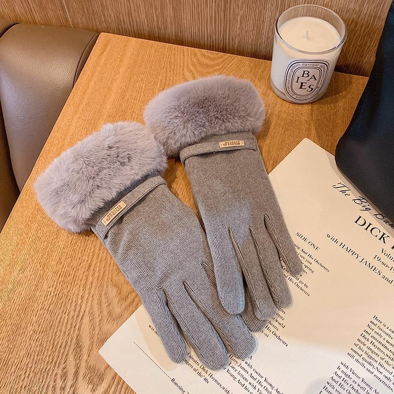 Gloves for Women In Winter Plus Velvet Thickened Warm and Cute Cycling Cold Proof Cycling Windproof Touch Screen Skiing