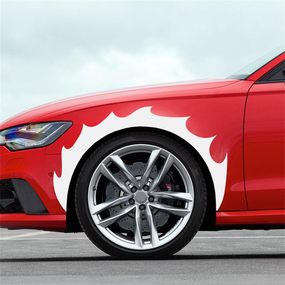 4x Black Car Fender Sticker DIY Flame Decoration Decal Scratches Cover Universal