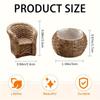Bamboo Woven Furniture Resin Ornaments Handicrafts Creative Home Decor Accessories 1 Table+4 Chairs
