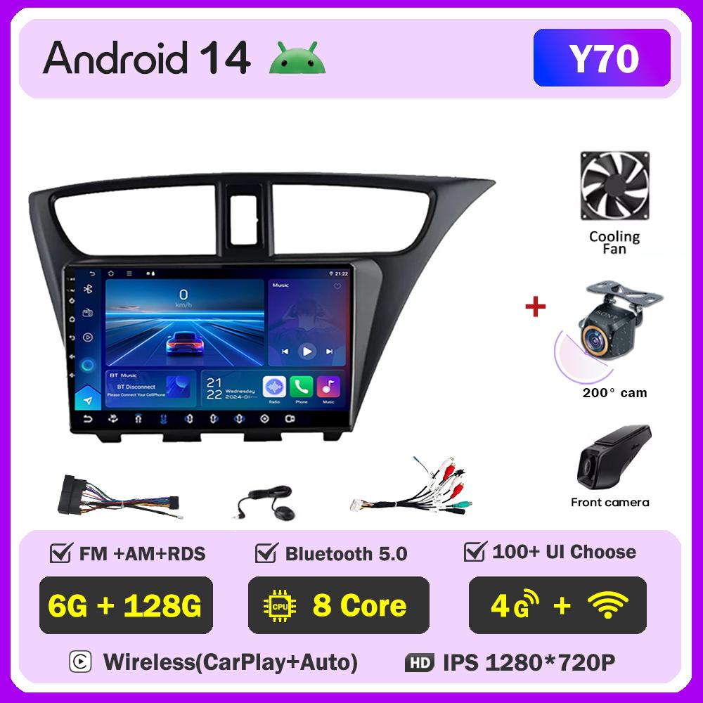 For Honda Civic 9 FK FB 2012 - 2017 Car Radio Player Car Carplay Screen Autoradio Mirr 4G or Link Car Intelligent Systems 8 Core