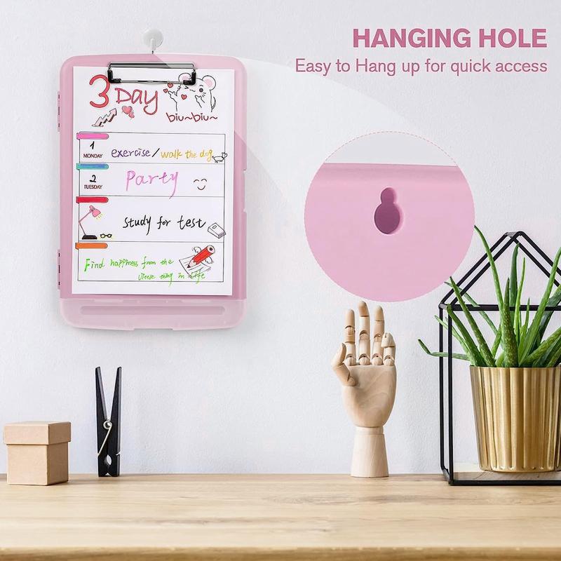 File Clipboard with Storage, HeavyDuty, High Capacity Plastic PaperClips with Pen Holder, EssentialSchool and Office Supplies