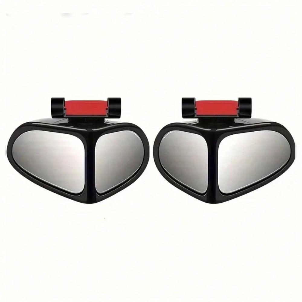 2Pcs Universal Car Auxiliary Rear View Mirror 360 Rotation Wide Angle Side Rear Mirror Blind Spot Parking Assistant for Car чёрный