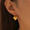 18K Gold-Plated Heart Earrings with Diamonds, Non-Fading Retro Style, European & American Inspired