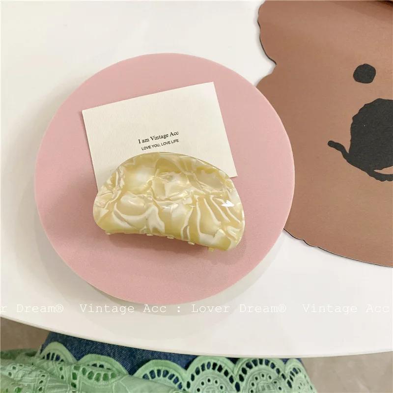 Acetate Hair Claw Medium Size Colorful Grid Plaid Stripe Hair Clip Shark Clips Girls Women Hair Accessories