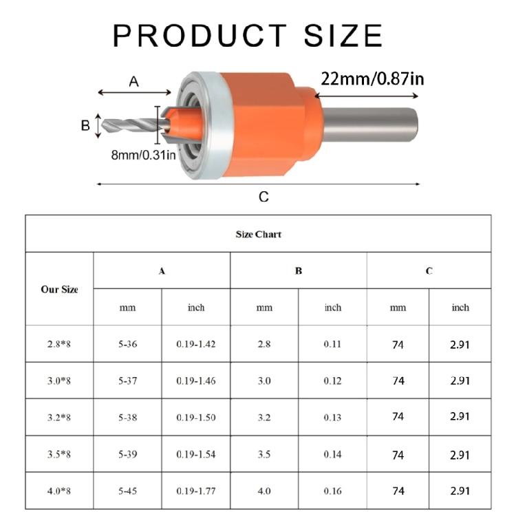 5/6Pcs Countersink Drill Bit for Wood Quick Changing Chamfered Adjustable Drilling Tool Pilot Counter Sink Hole